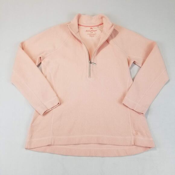 Tommy Bahama Womens Large Aruba Half Zip Pullover Peach Fizz TW219877 - Picture 1 of 11